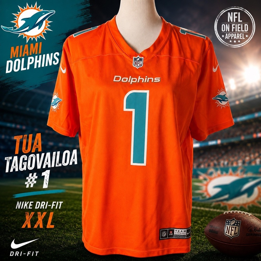 Tua Tagovailoa #1 Miami Dolphins Nike NFL On Field Dri-FIT Jersey XXL Orange